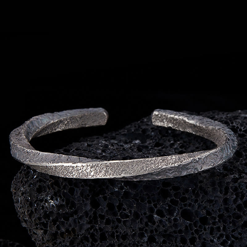 Buddha Stones Retro 999 Sterling Silver Möbius Loop Eternal Love Cuff Bracelet Bangle - 999 Sterling Silver 21cm (Wrist Circumference: 20cm) - image 0