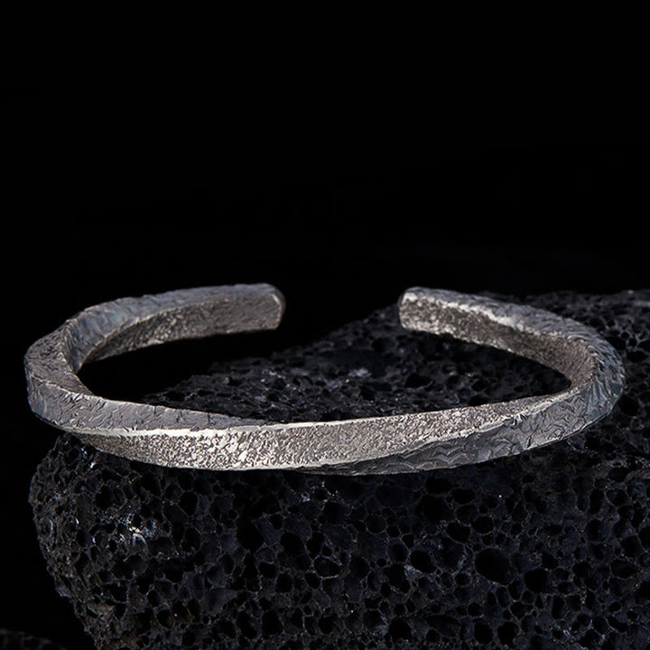 Buddha Stones Retro 999 Sterling Silver Möbius Loop Eternal Love Cuff Bracelet Bangle - 999 Sterling Silver 21cm (Wrist Circumference: 20cm) - image 0