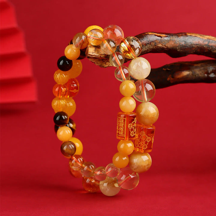 Buddha Stones Five Elements God Of Wealth Various Crystal Agate Wealth Luck Bracelet - image 12