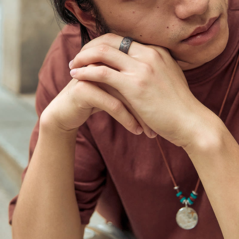 Buddha Stones Retro 999 Sterling Silver Copper Adjustable Protection Ring - image 10