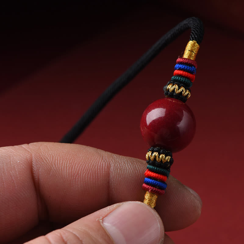 Buddha Stones Cinnabar Lucky Bead Keep Away Evil Spirits Necklace Pendant - image 6