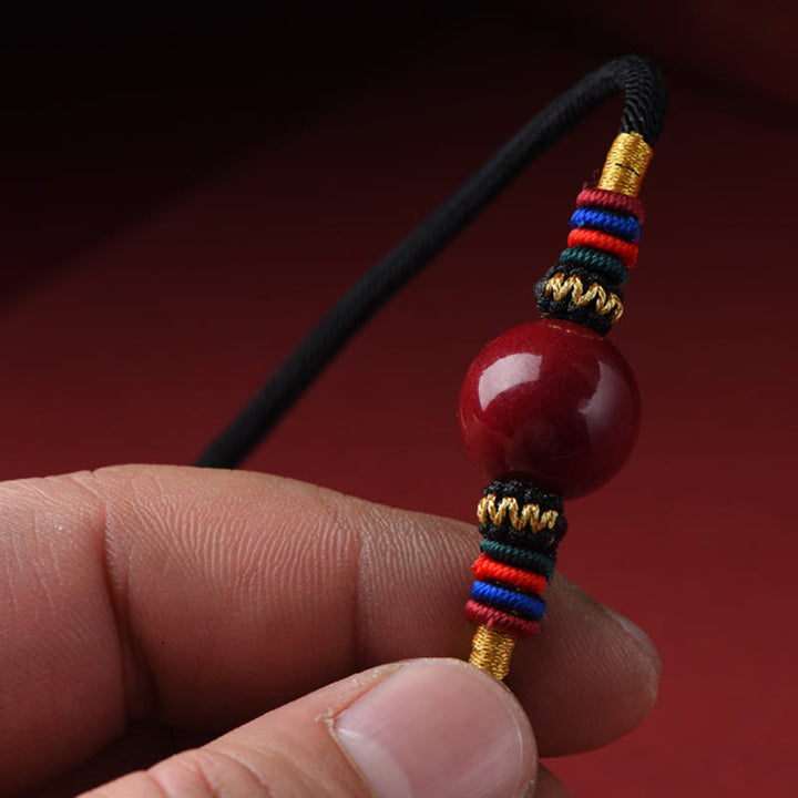 Buddha Stones Cinnabar Lucky Bead Keep Away Evil Spirits Necklace Pendant - image 6