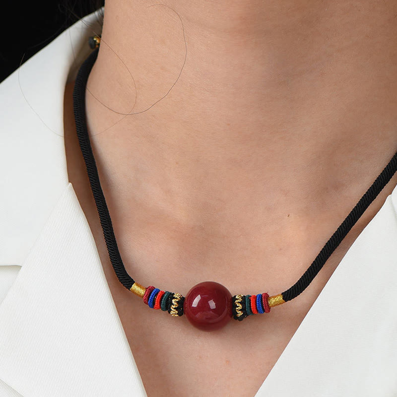 Buddha Stones Cinnabar Lucky Bead Keep Away Evil Spirits Necklace Pendant - image 8