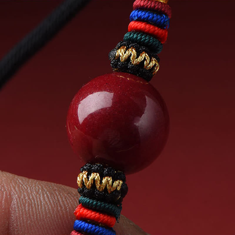 Buddha Stones Cinnabar Lucky Bead Keep Away Evil Spirits Necklace Pendant - image 5