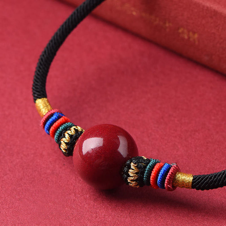 Buddha Stones Cinnabar Lucky Bead Keep Away Evil Spirits Necklace Pendant - image 2