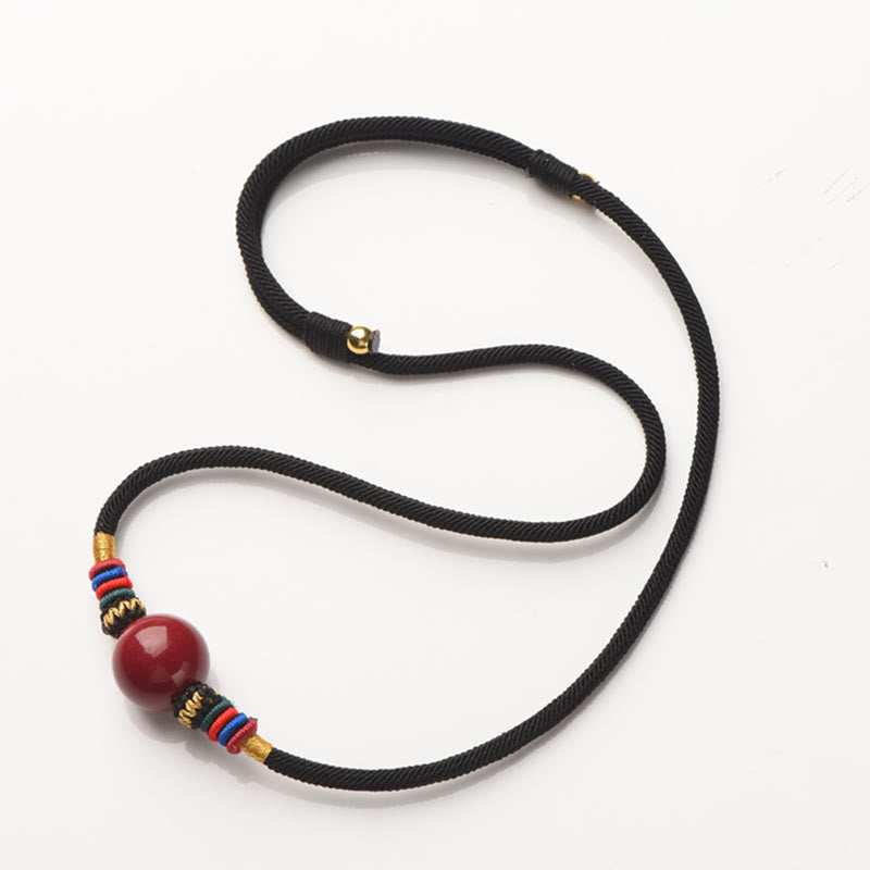 Buddha Stones Cinnabar Lucky Bead Keep Away Evil Spirits Necklace Pendant - image 11