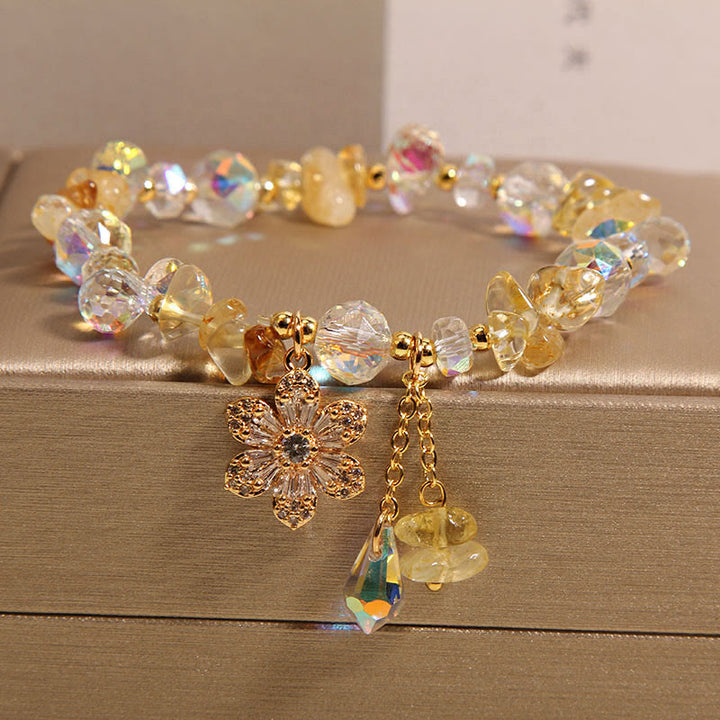 Buddha Stones Amethyst Citrine White Crystal Zircon Flower Spiritual Healing Bracelet - Citrine(Wrist Circumference 14-17cm) - image 8