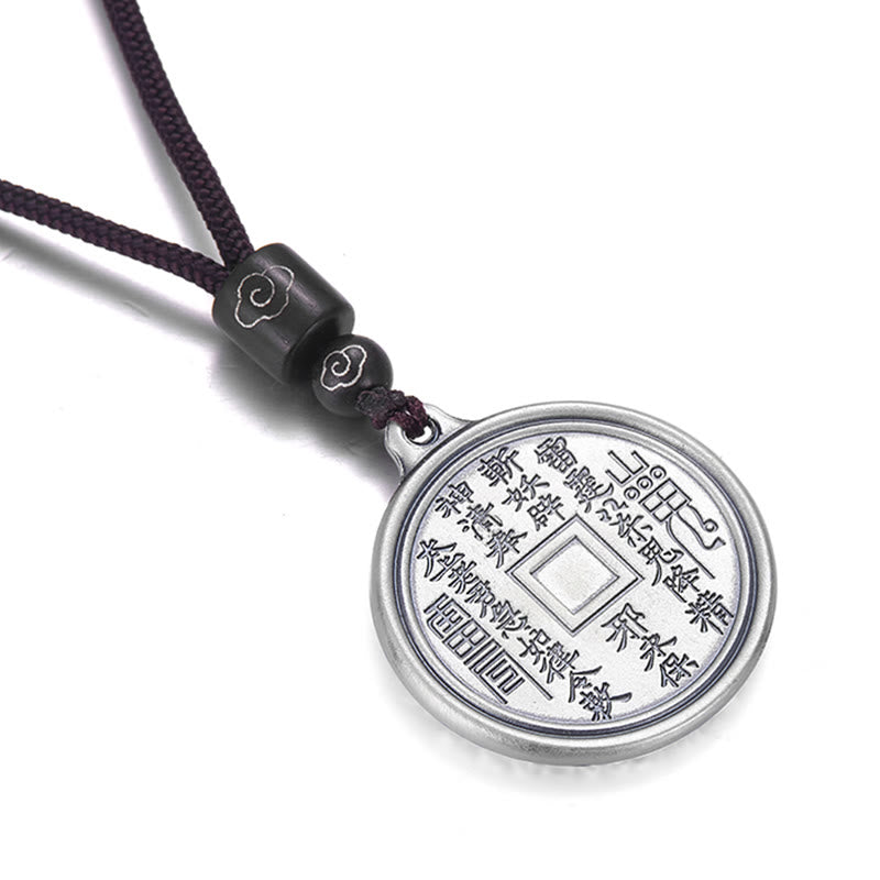 Buddha Stones 999 Sterling Silver Tai Chi Yin Yang Bagua Design Mountain Ghosts Spend Money Necklace Pendant - image 3