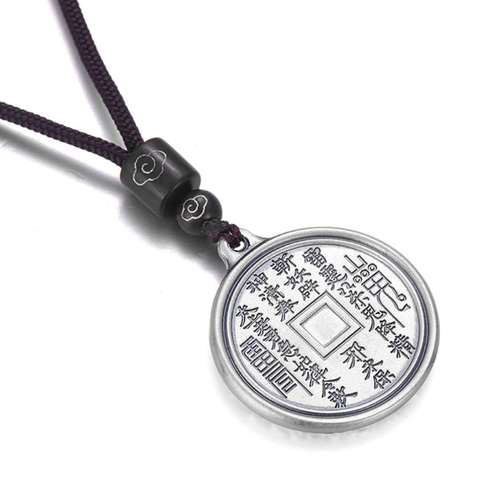 Buddha Stones 999 Sterling Silver Tai Chi Yin Yang Bagua Design Mountain Ghosts Spend Money Necklace Pendant - image 3