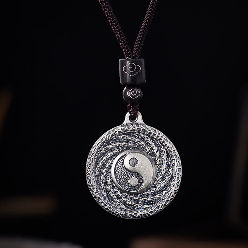 Buddha Stones 999 Sterling Silver Tai Chi Yin Yang Bagua Design Mountain Ghosts Spend Money Necklace Pendant - image 20