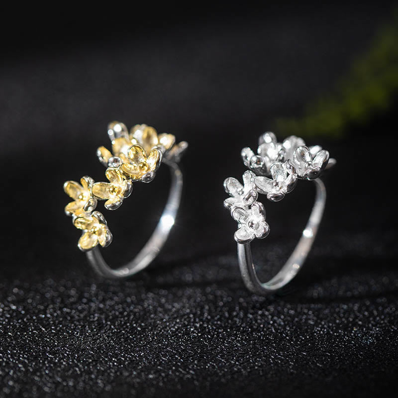 Buddha Stones 925 Sterling Silver Osmanthus Fragrans Ring - image 0