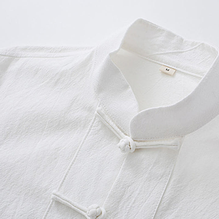 Buddha Stones Meditation Frog-Button Tang Long Sleeve Shirt Pants Men's Suit - image 5