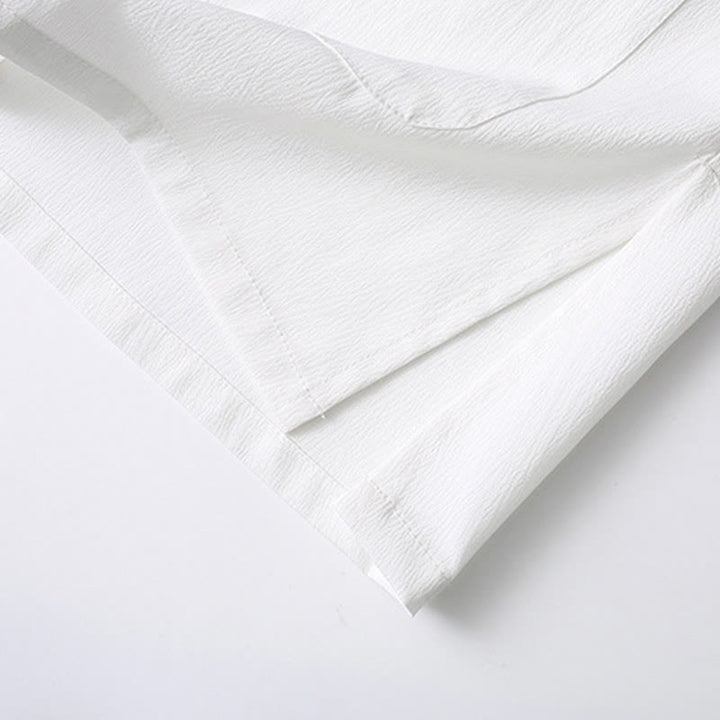 Buddha Stones Tang Frog-Button Short Sleeve Shirt Wide Leg Pants Men's Suit - image 11