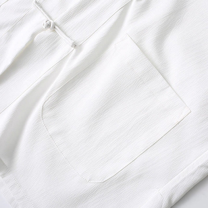 Buddha Stones Tang Frog-Button Short Sleeve Shirt Wide Leg Pants Men's Suit - image 10