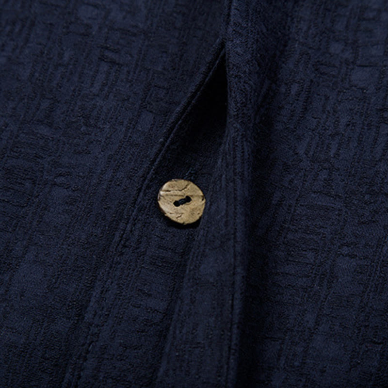 Buddha Stones Solid Color Chinese Tang Suit Cotton Linen Jacket Men Clothing - image 21