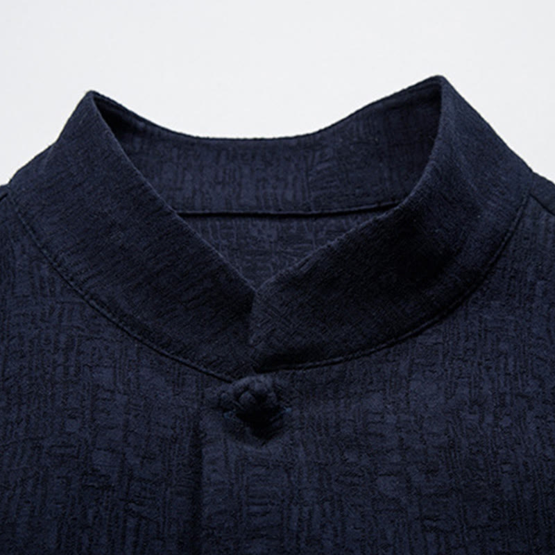 Buddha Stones Solid Color Chinese Tang Suit Cotton Linen Jacket Men Clothing - image 17