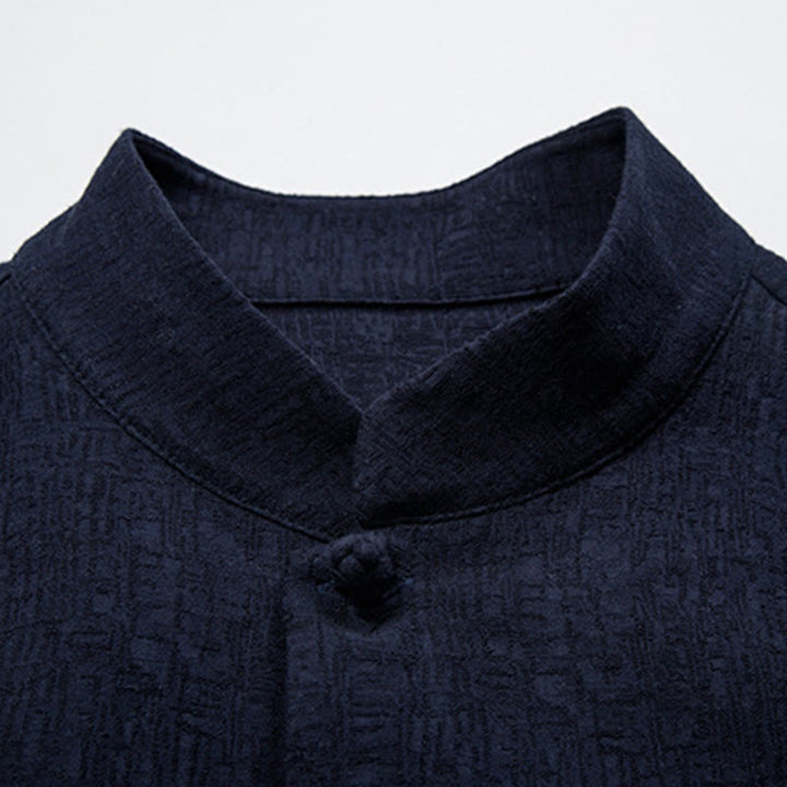 Buddha Stones Solid Color Chinese Tang Suit Cotton Linen Jacket Men Clothing - image 17