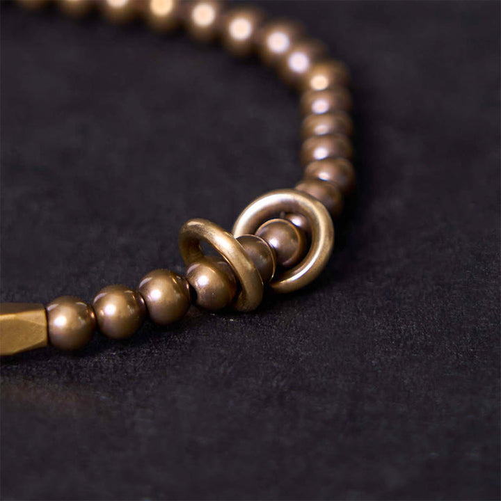 Buddha Stones Wealth Self Care Copper Brass Beads Design Couple Bracelet - image 2