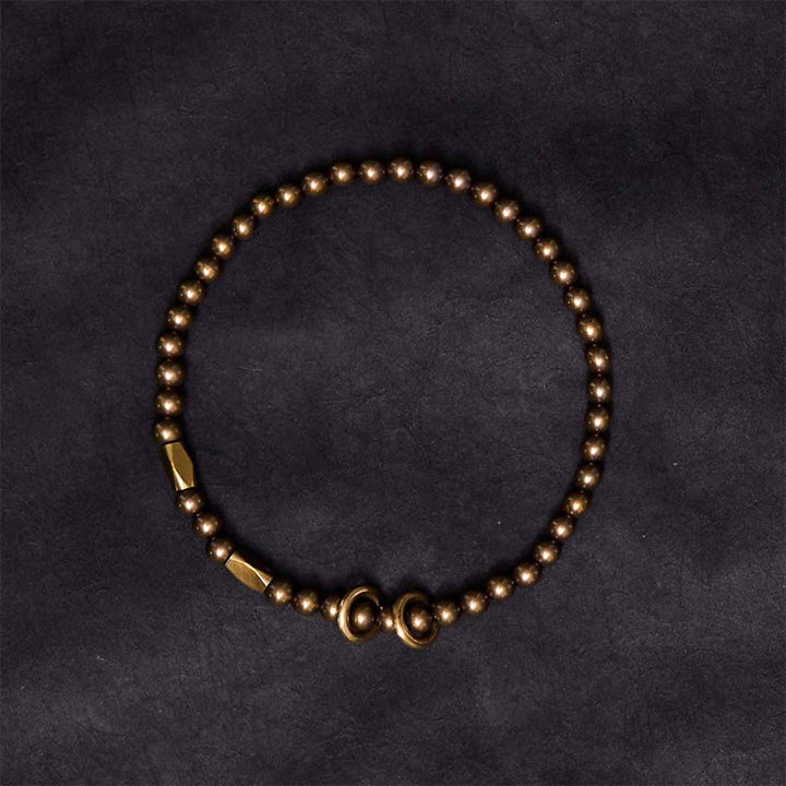 Buddha Stones Wealth Self Care Copper Brass Beads Design Couple Bracelet - image 3