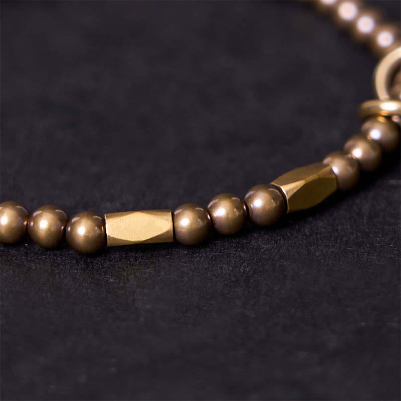 Buddha Stones Wealth Self Care Copper Brass Beads Design Couple Bracelet - image 7