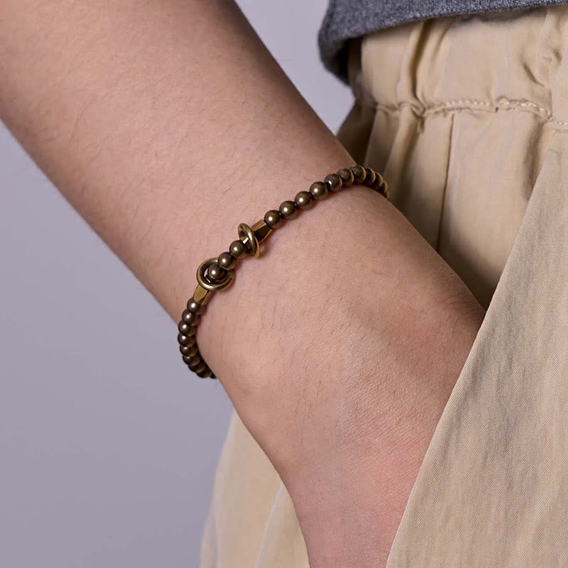 Buddha Stones Wealth Self Care Copper Brass Beads Design Couple Bracelet - image 5