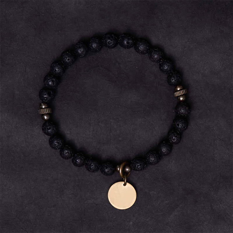 Buddha Stones Natural Lava Rock Beads Calm Support Healing Bracelet - image 1