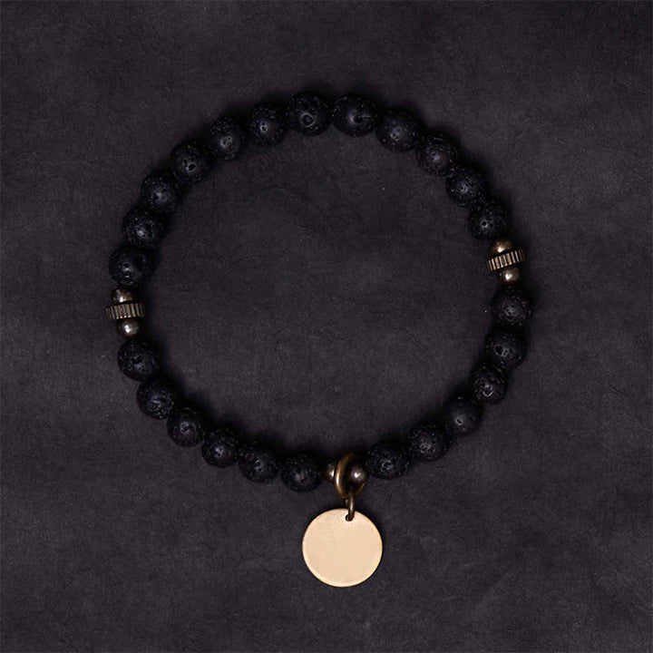Buddha Stones Natural Lava Rock Beads Calm Support Healing Bracelet - image 1