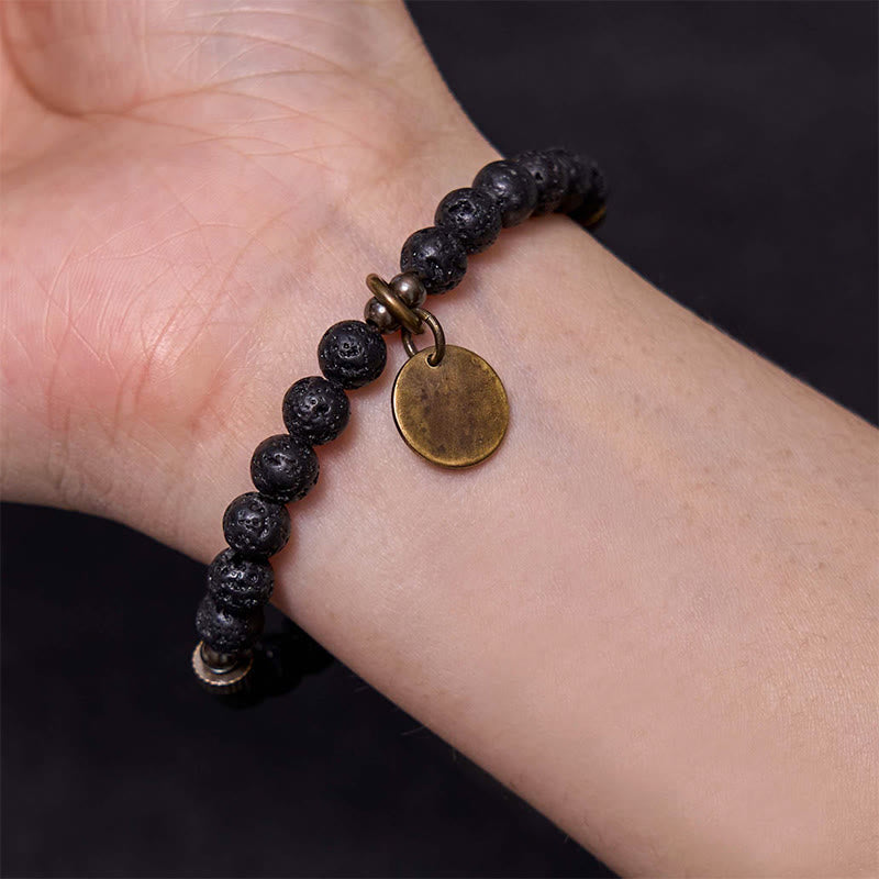 Buddha Stones Natural Lava Rock Beads Calm Support Healing Bracelet - image 7