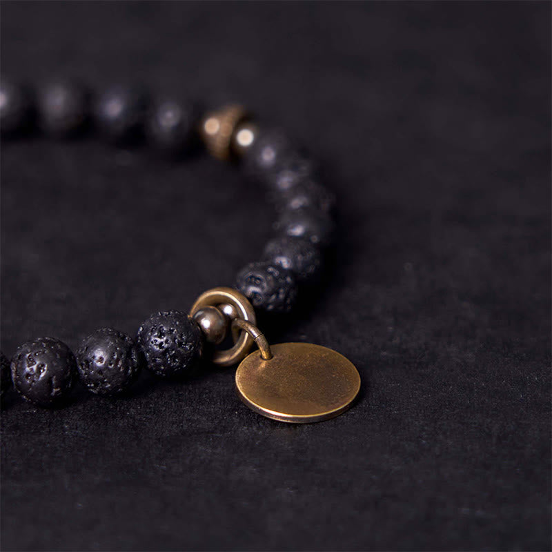 Buddha Stones Natural Lava Rock Beads Calm Support Healing Bracelet - image 3