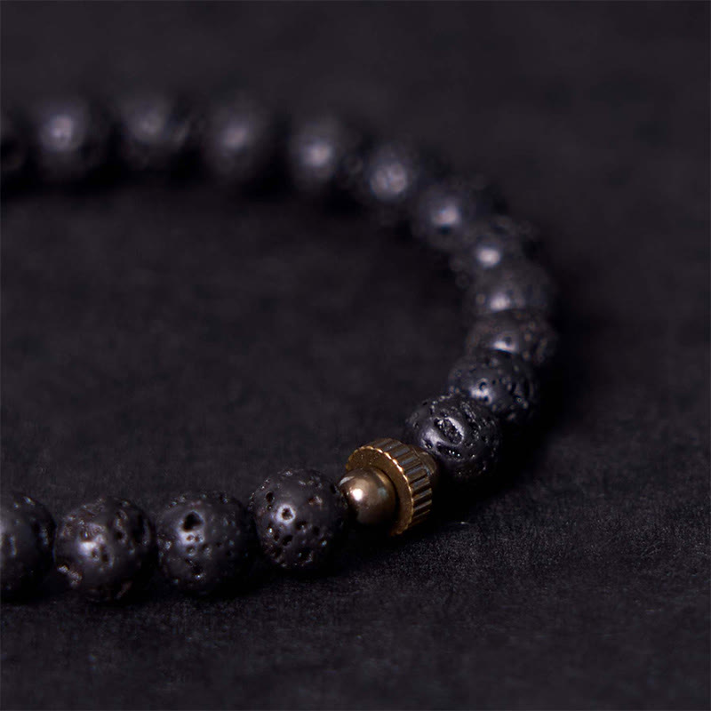 Buddha Stones Natural Lava Rock Beads Calm Support Healing Bracelet - image 4