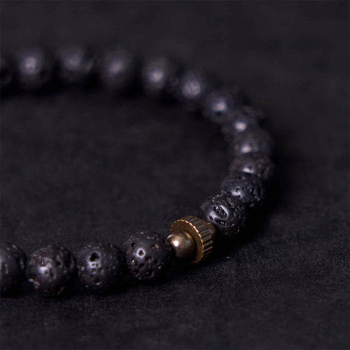 Buddha Stones Natural Lava Rock Beads Calm Support Healing Bracelet - image 4