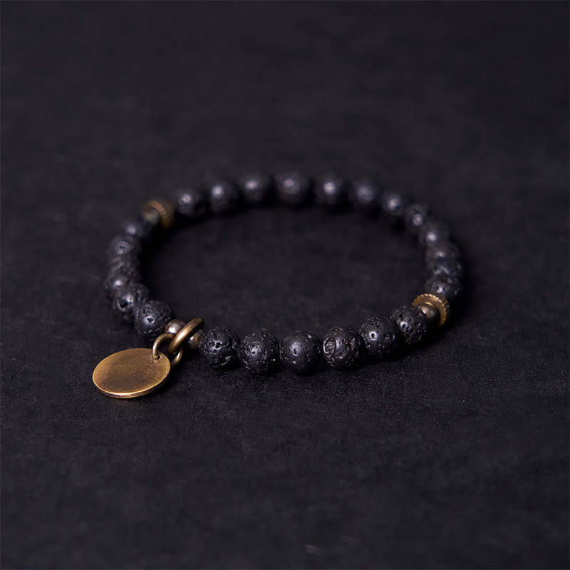 Buddha Stones Natural Lava Rock Beads Calm Support Healing Bracelet - image 2