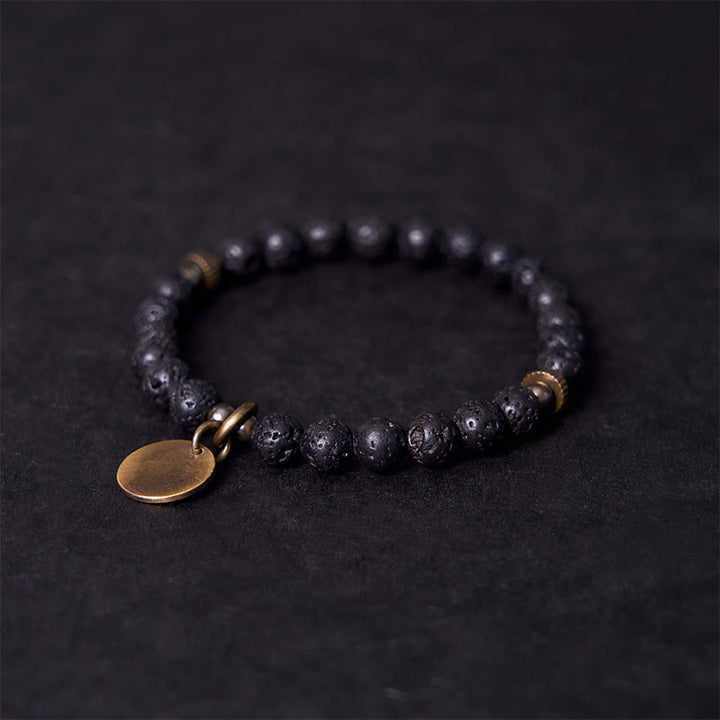 Buddha Stones Natural Lava Rock Beads Calm Support Healing Bracelet - image 2