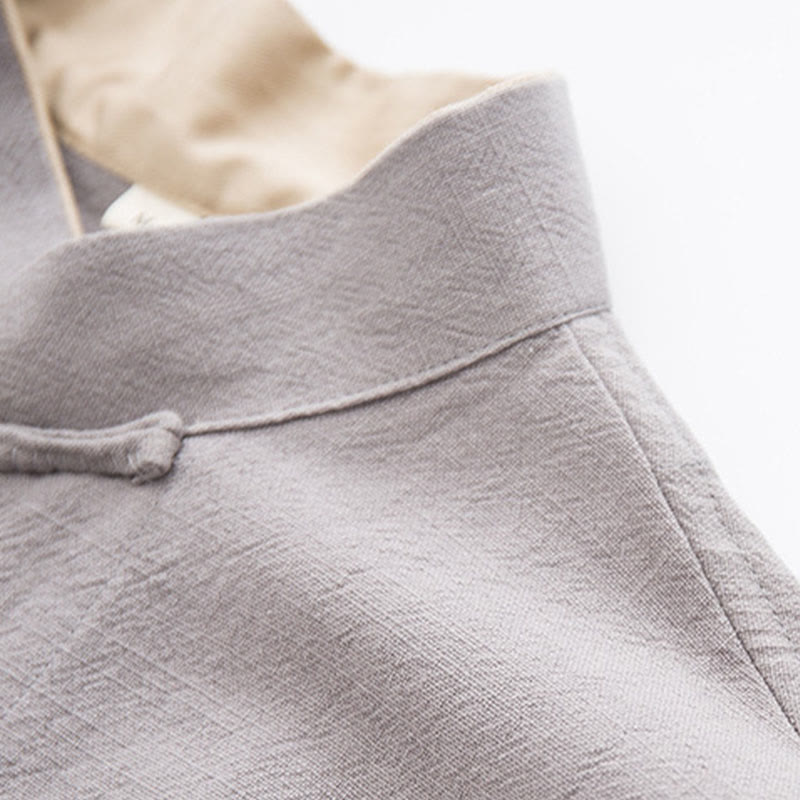 Buddha Stones Tang Frog-Button Long Sleeve Shirt Cotton Linen Men's Clothing - image 20