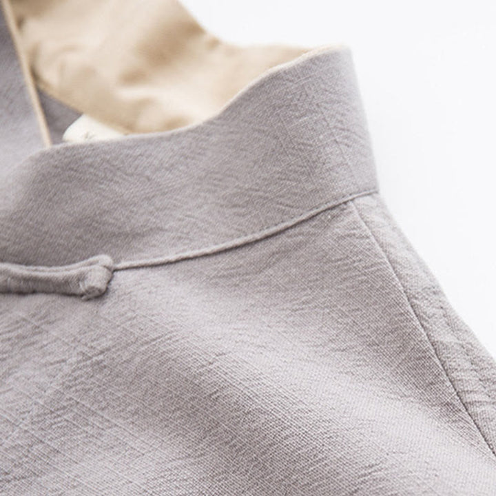 Buddha Stones Tang Frog-Button Long Sleeve Shirt Cotton Linen Men's Clothing - image 20
