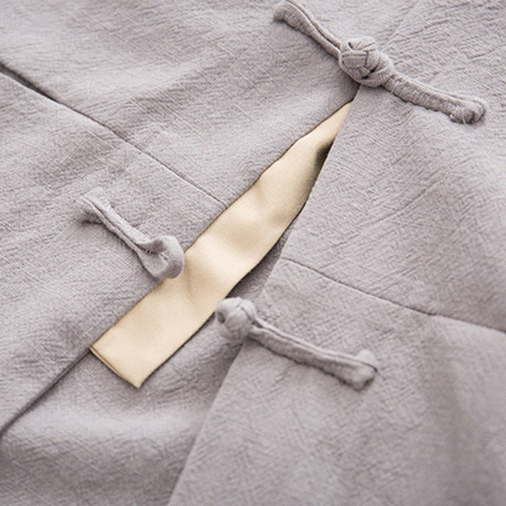 Buddha Stones Tang Frog-Button Long Sleeve Shirt Cotton Linen Men's Clothing - image 24