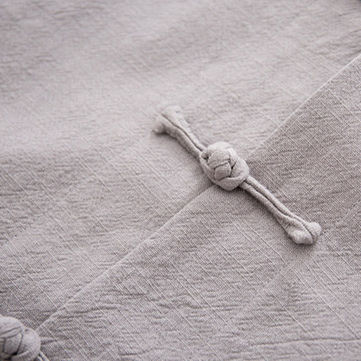 Buddha Stones Tang Frog-Button Long Sleeve Shirt Cotton Linen Men's Clothing - image 23
