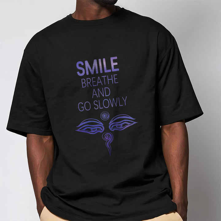 Buddha Stones SMILE BREATHE AND GO SLOWLY Eye Tee T-shirt - image 9