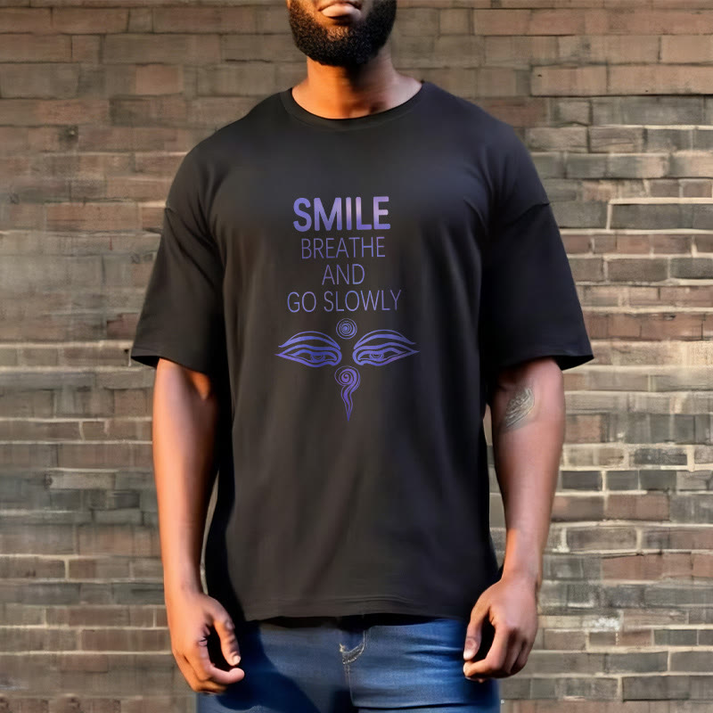 Buddha Stones SMILE BREATHE AND GO SLOWLY Eye Tee T-shirt - image 11