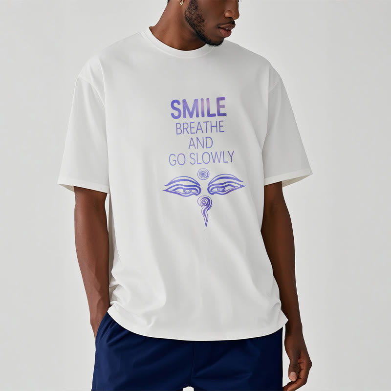 Buddha Stones SMILE BREATHE AND GO SLOWLY Eye Tee T-shirt - image 2