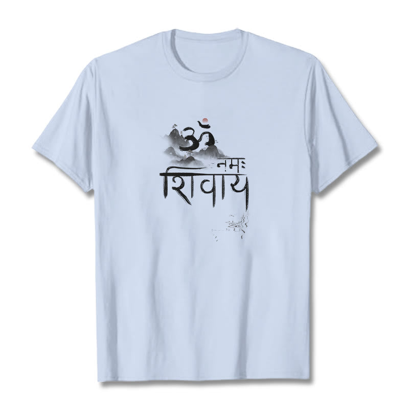 Buddha Stones OM NAMAH SHIVAYA Mountain Cotton Tee T-shirt - LightCyan - 2XL - image 13