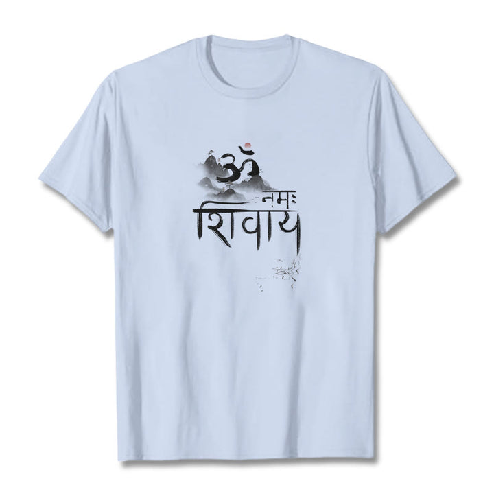 Buddha Stones OM NAMAH SHIVAYA Mountain Cotton Tee T-shirt - LightCyan - 2XL - image 13