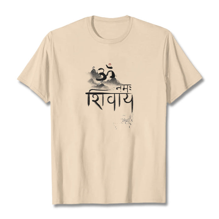 Buddha Stones OM NAMAH SHIVAYA Mountain Cotton Tee T-shirt - Bisque - 2XL - image 16