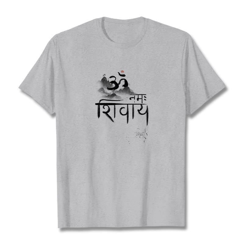 Buddha Stones OM NAMAH SHIVAYA Mountain Cotton Tee T-shirt - LightGrey - 2XL - image 8