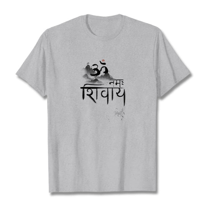 Buddha Stones OM NAMAH SHIVAYA Mountain Cotton Tee T-shirt - LightGrey - 2XL - image 8