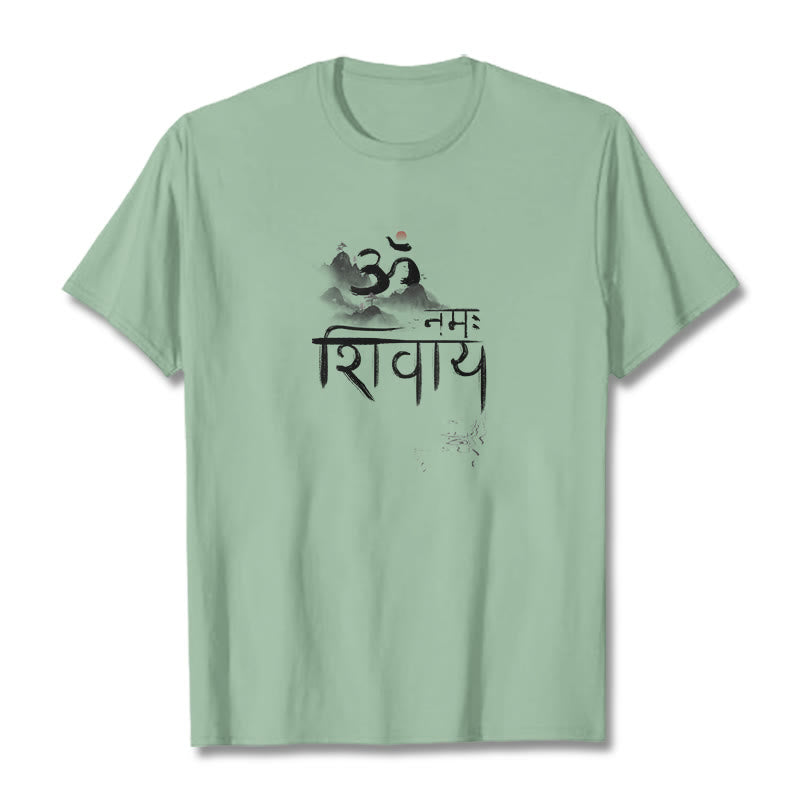 Buddha Stones OM NAMAH SHIVAYA Mountain Cotton Tee T-shirt - PaleGreen - 2XL - image 11