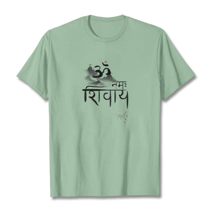 Buddha Stones OM NAMAH SHIVAYA Mountain Cotton Tee T-shirt - PaleGreen - 2XL - image 11