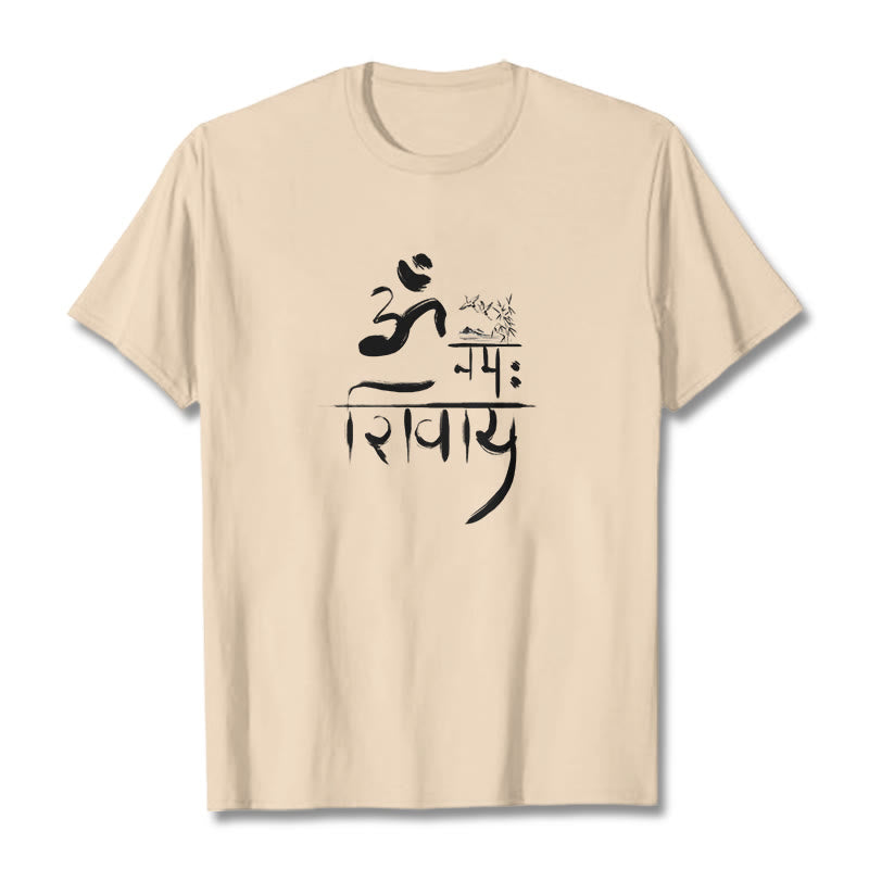 Buddha Stones OM NAMAH SHIVAYA Crane Bamboo Cotton Tee T-shirt - Bisque - 2XL - image 17