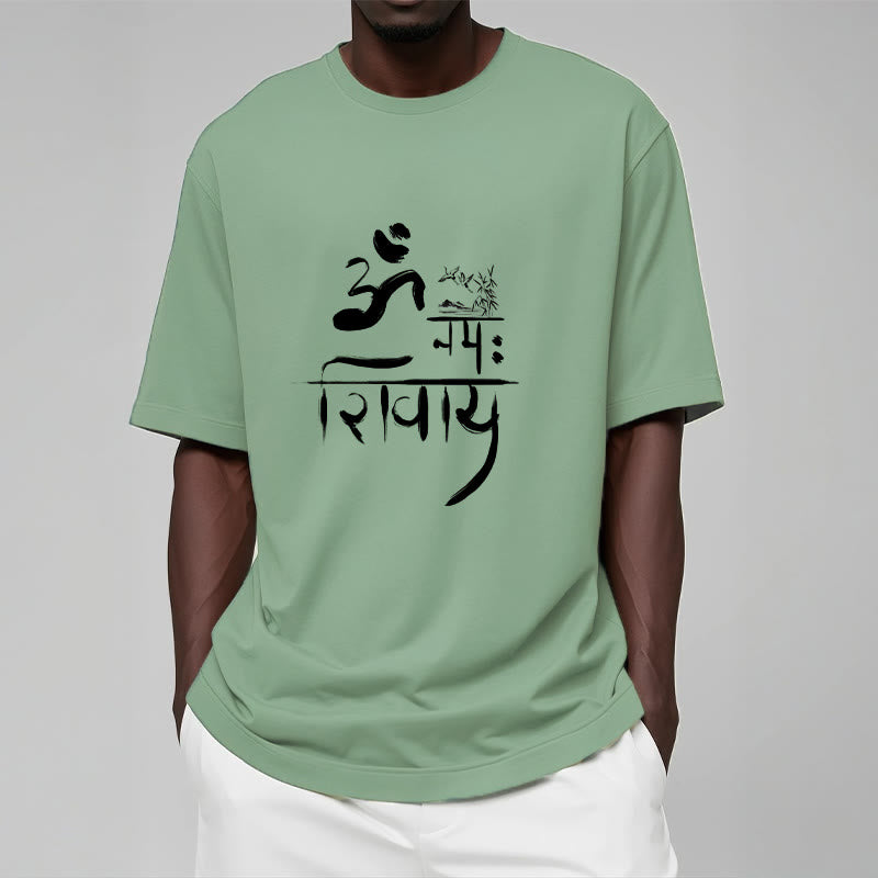 Buddha Stones OM NAMAH SHIVAYA Crane Bamboo Cotton Tee T-shirt - image 13