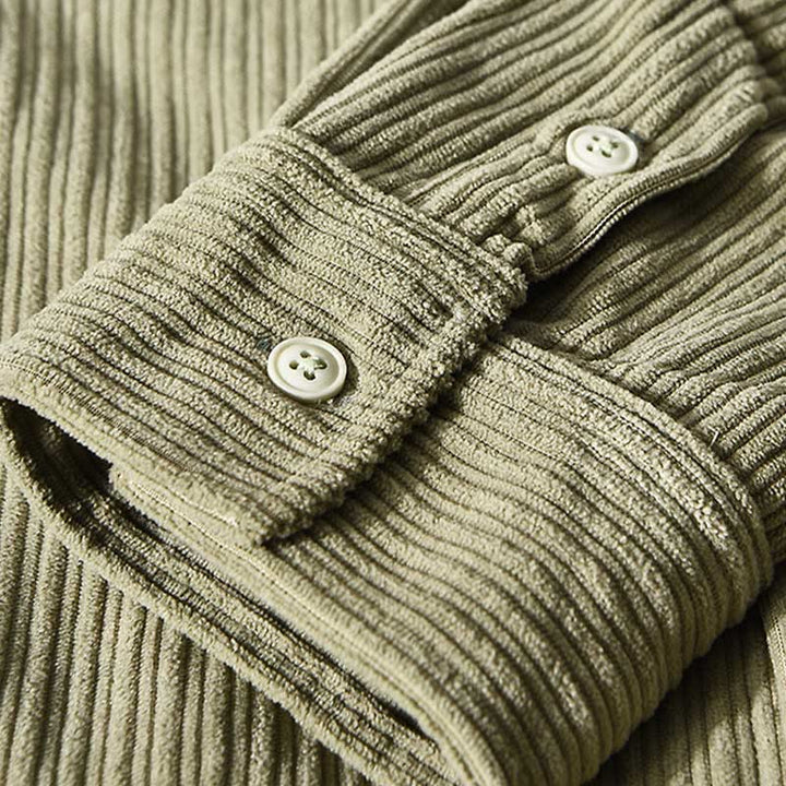 Buddha Stones Men's Long Sleeve Fleece Lined With Pocket Corduroy Comfortable Shirt - image 15